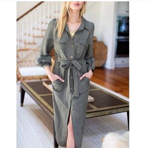 Emerson Fry Utility Dress Olive Green Large